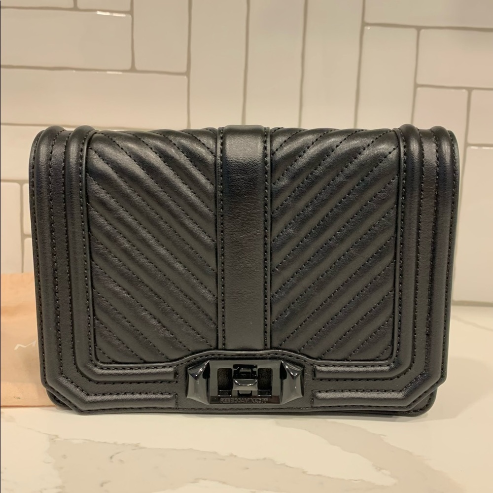Rebecca Minkoff Black Quilted Leather Crossbody Bag